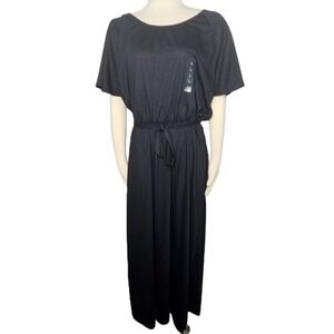 UNIQLO Women's‎ Black Melange Short Sleeve Maxi Dress Size L NWT